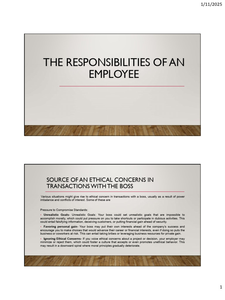Employee Ethical Responsibilities Guide | PDF | Conflict Of Interest ...