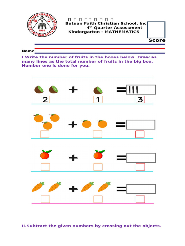 Math 4th Kinder 20 | PDF