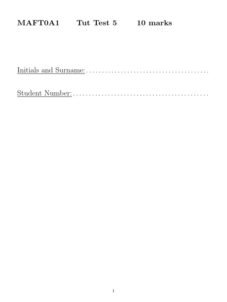 Tut Test 5 On 2.1 2.3 | PDF