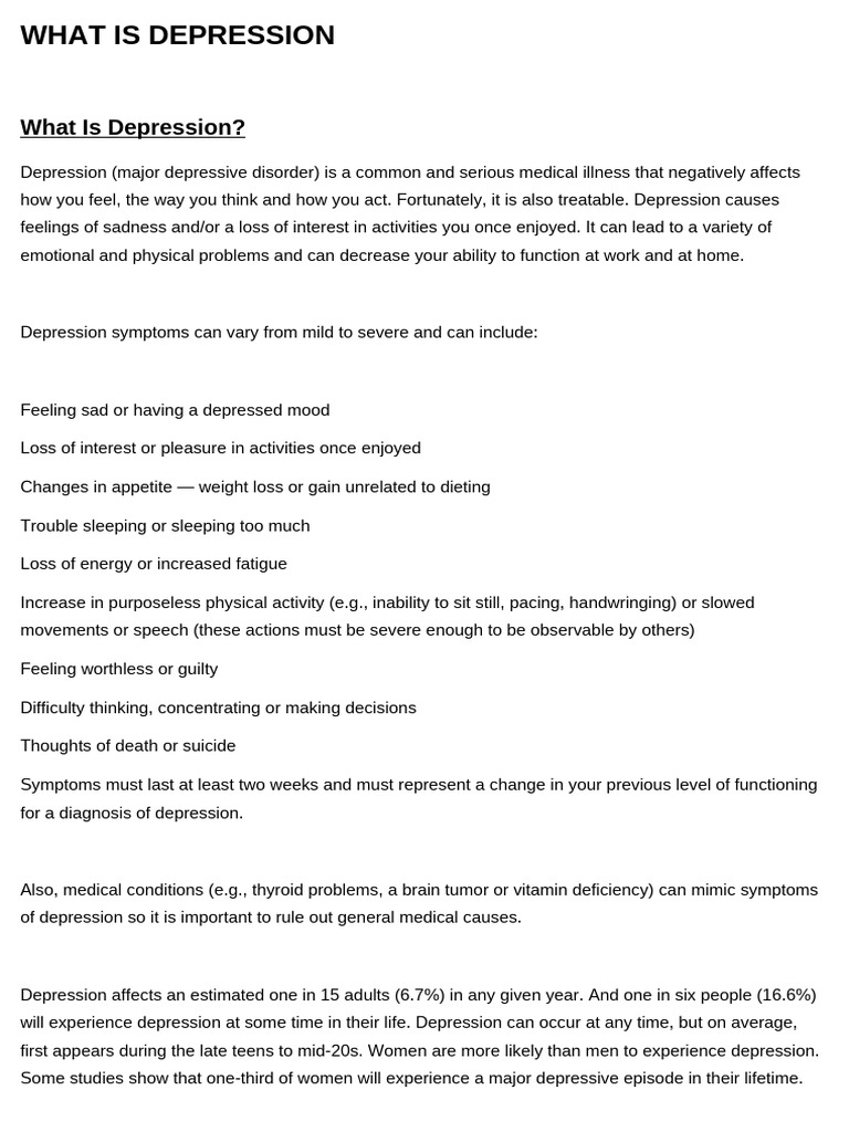 10. DEPRESSION (8) | PDF | Major Depressive Disorder | Grief