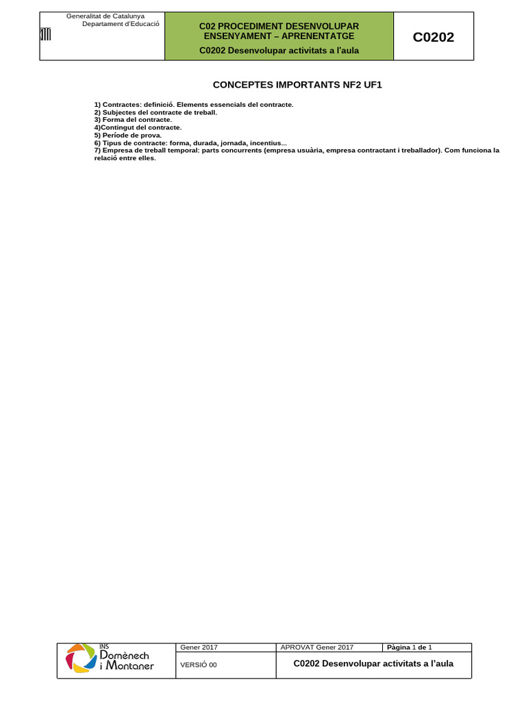 Conceptes Importants Uf1 NF2 Fol | PDF