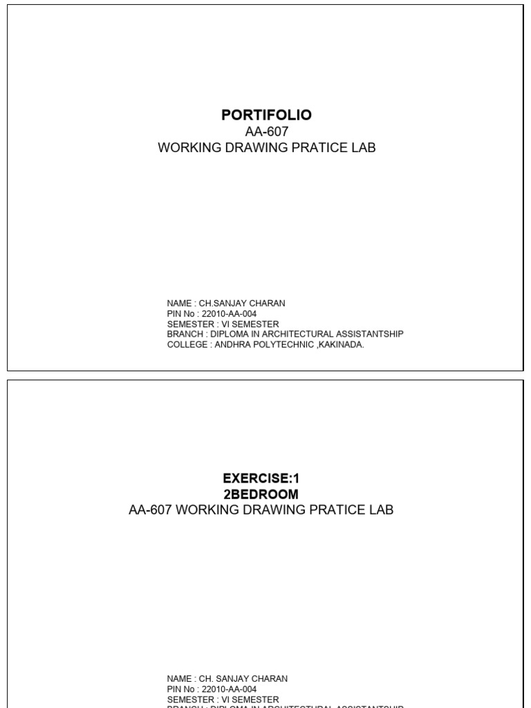 Working Drawings for Residential Building | PDF | Home | Room