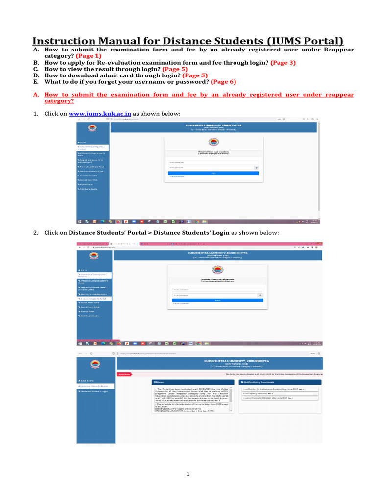 IUMS Distance Student Login Guide | PDF | Password | Software