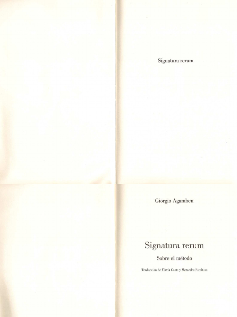 Agamben-Signatura Rerum | PDF | Traducciones