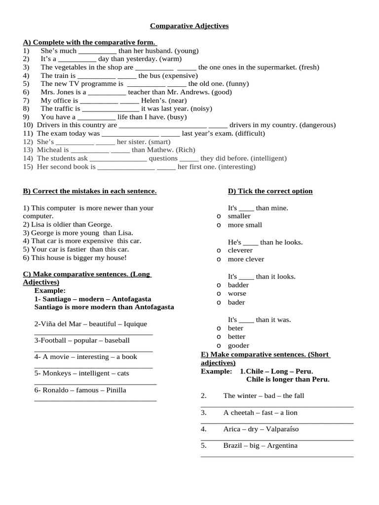 Comparative-Adjectives 2 | PDF