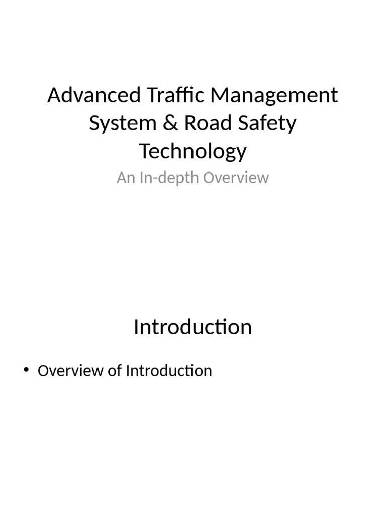 Advanced Traffic Management Overview | PDF | Traffic | Internet Of Things