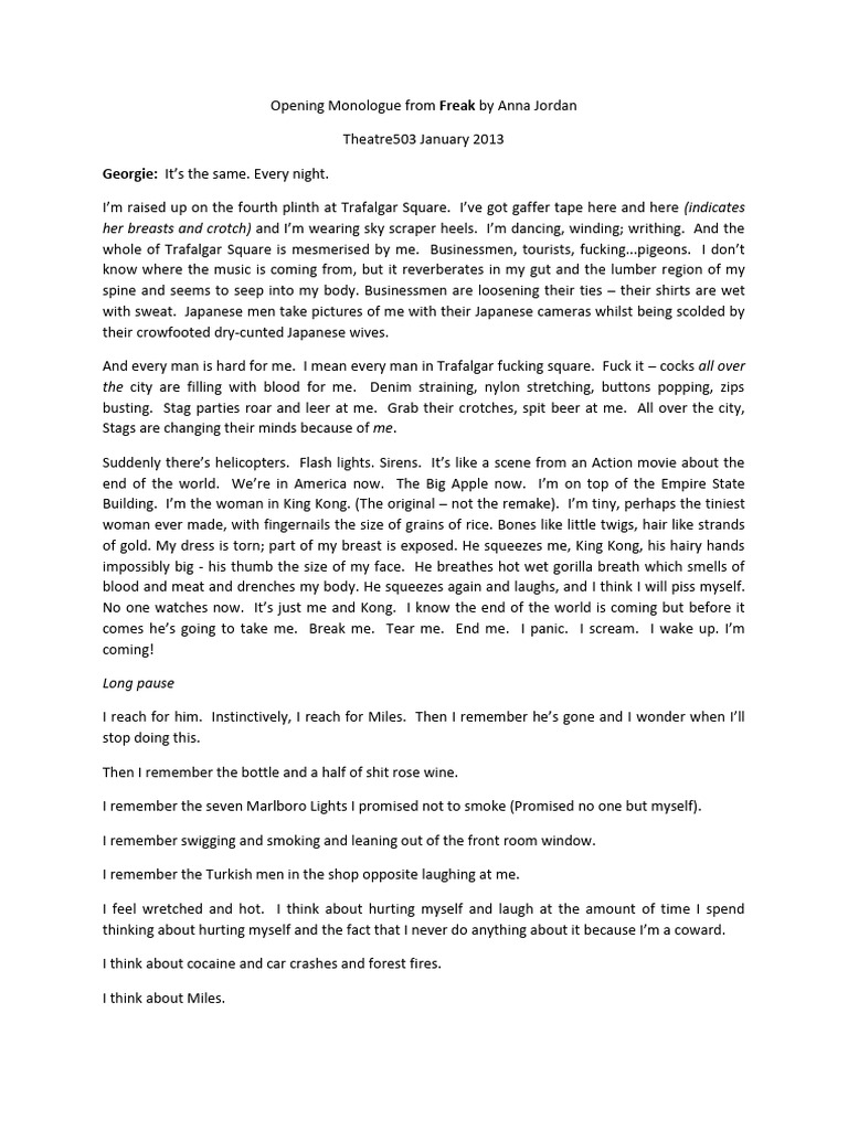 Opening Monologue from Freak | PDF