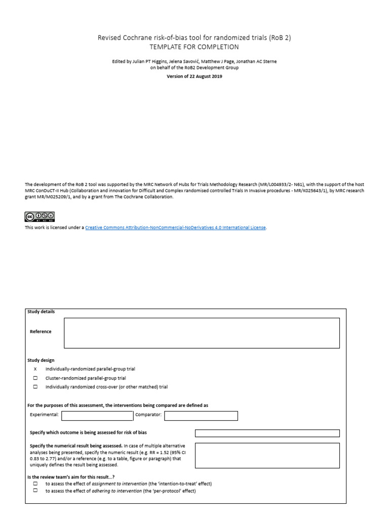 RoB 2 Tool: Risk of Bias Assessment Guide | PDF | Clinical Trial | Bias