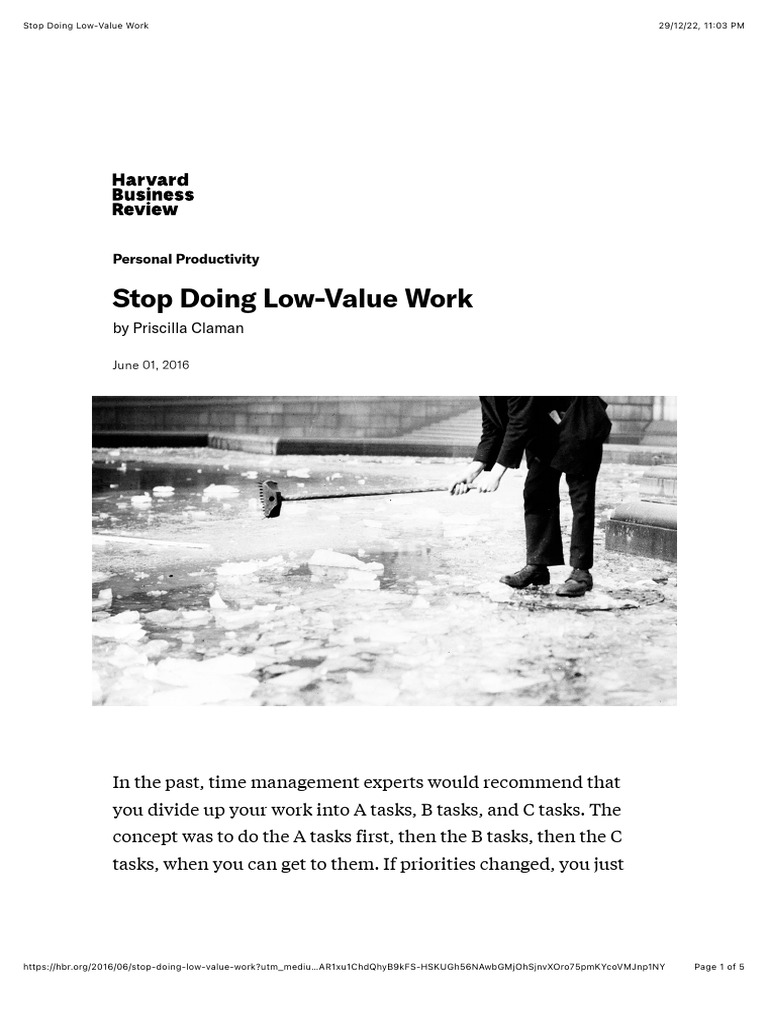 Stop Doing Low-Value Work | PDF | Cognition