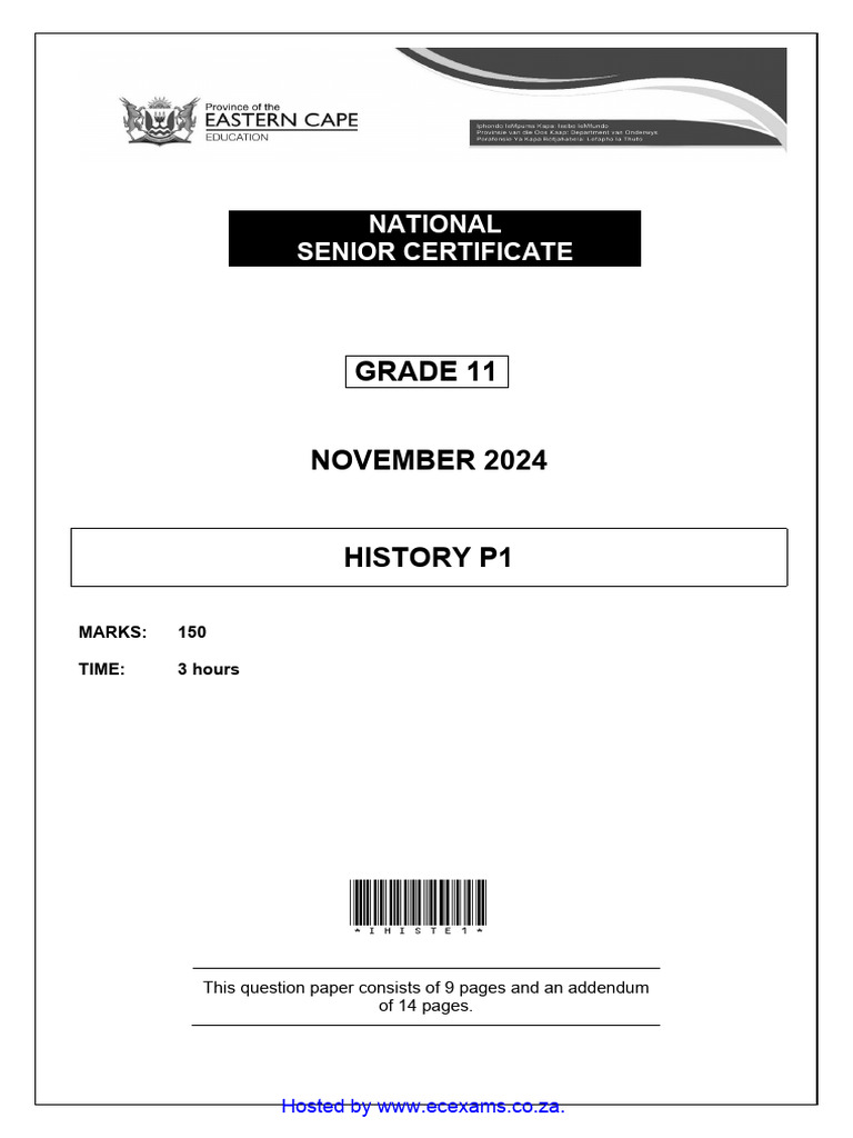 History p1 QP Gr11 Nov 2024 Eng D - Watermark | PDF | New Deal