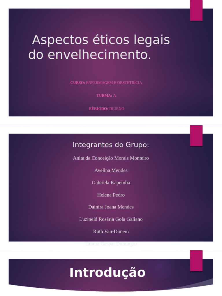 Apresentção Desafios | PDF | Terceira idade | Envelhecimento