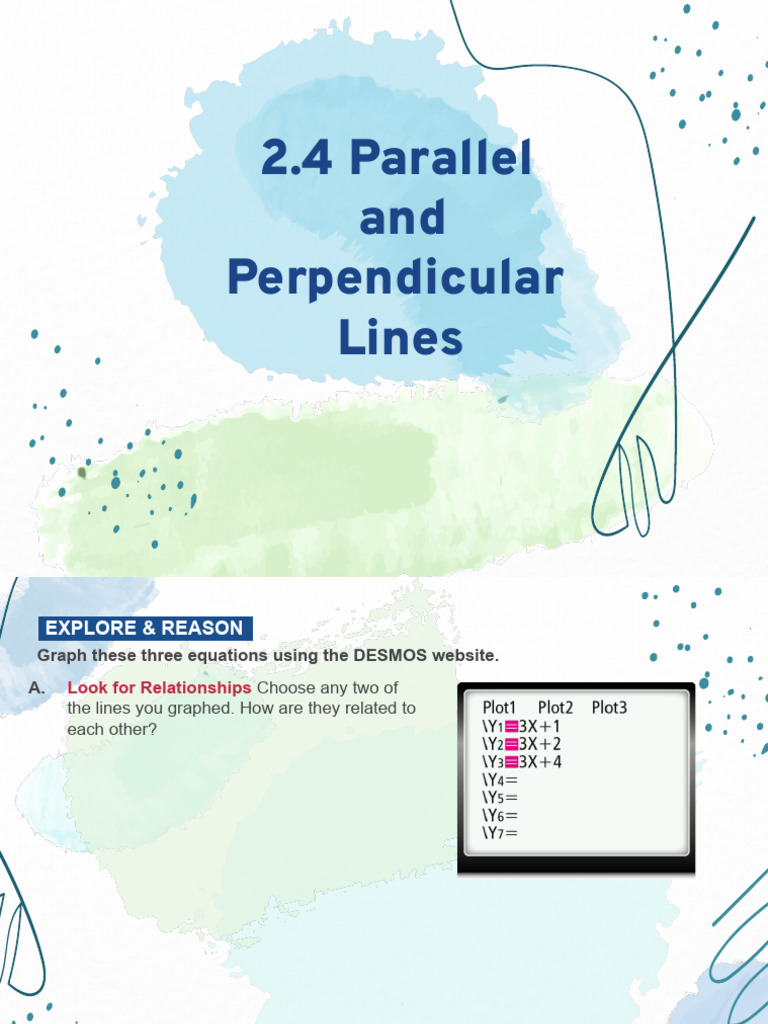 Parallel and Perpendicular Lines Guide | PDF | Slope | Euclidean Geometry