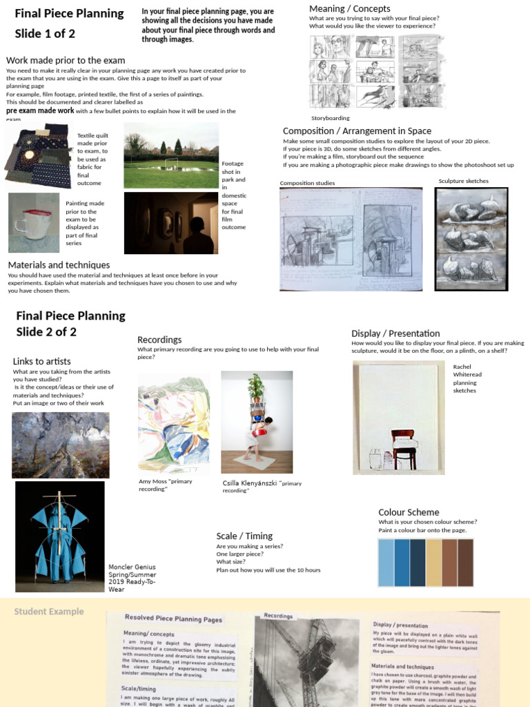 Final Piece Planning Guide | PDF | Composition (Visual Arts) | Textiles