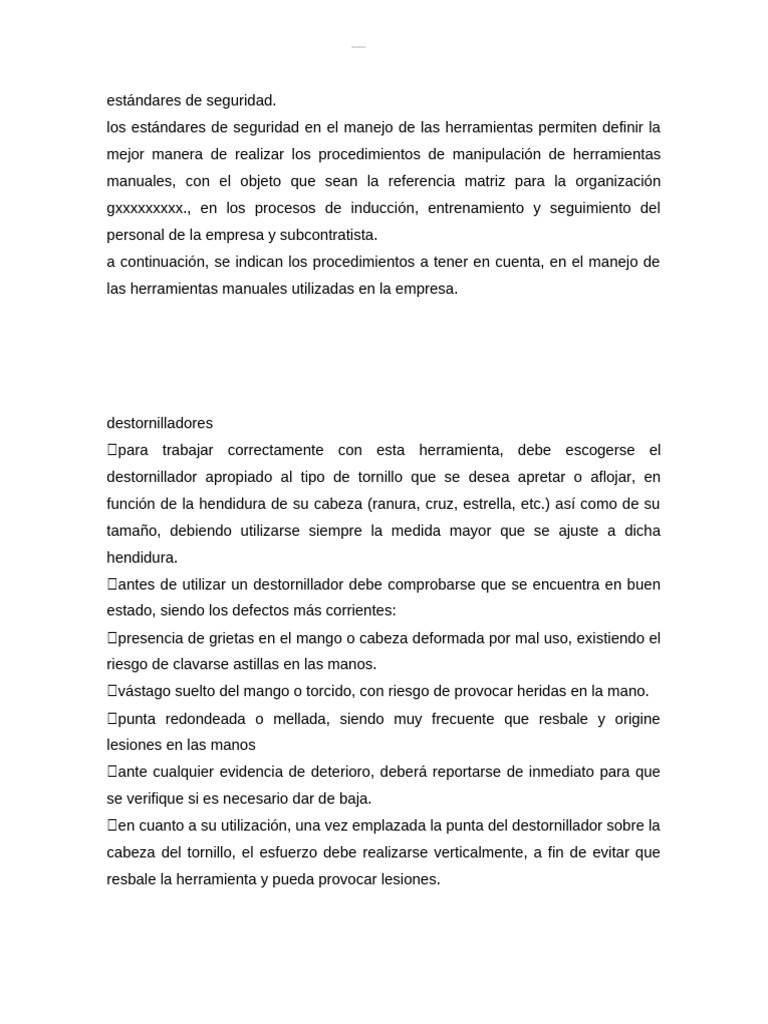 Seguridad en el Manejo de Herramientas Manuales | PDF | Martillo | Tornillo