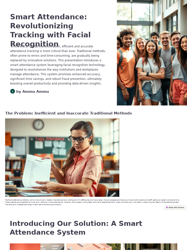 Smart Attendance with Facial Recognition | PDF | Automation | Data