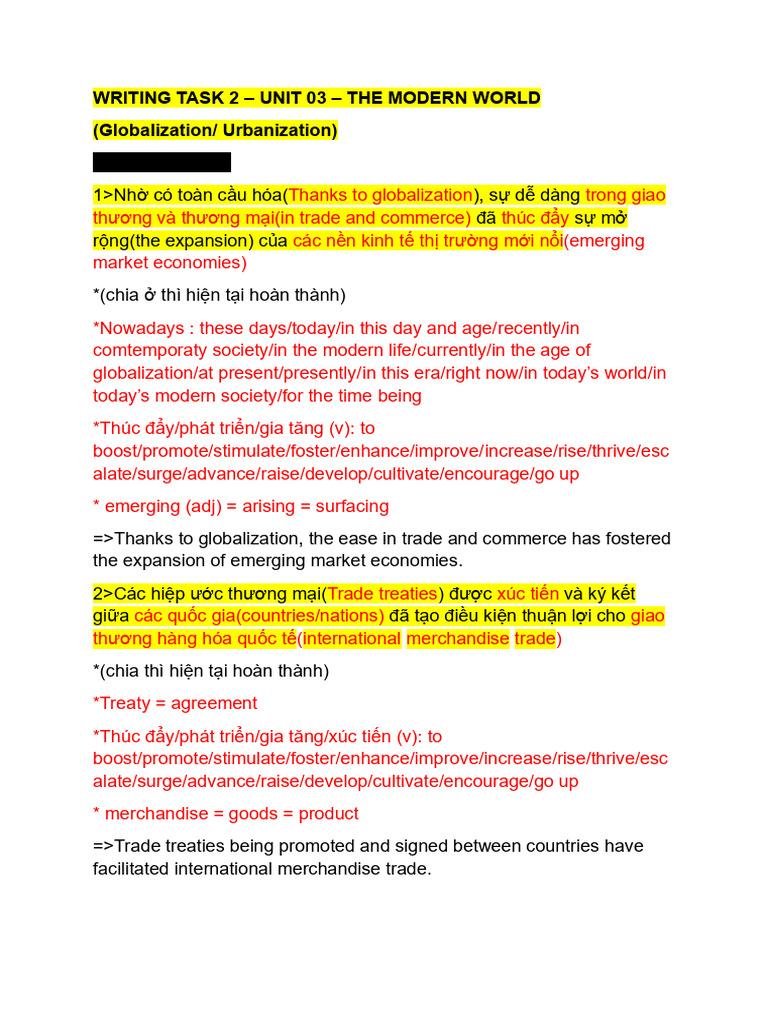 WRITING TASK 2 - UNIT 03 - THE MODERN WORLD (Page 33) Live Trua 1208 | PDF