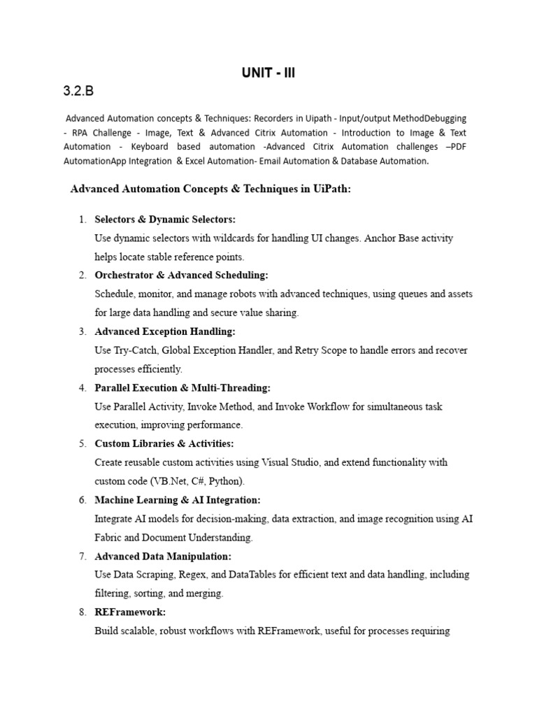 Advanced UiPath Automation Techniques | PDF | Debugging | Keyboard Shortcut