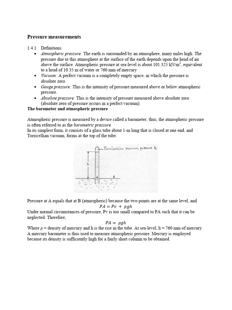 Pressure Measurement Techniques Explained | PDF | Pressure | Pressure ...