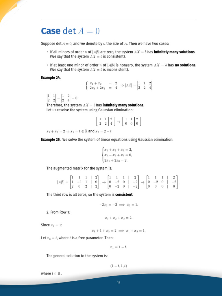 Determinants and Linear Systems Solutions | PDF | System Of Linear ...