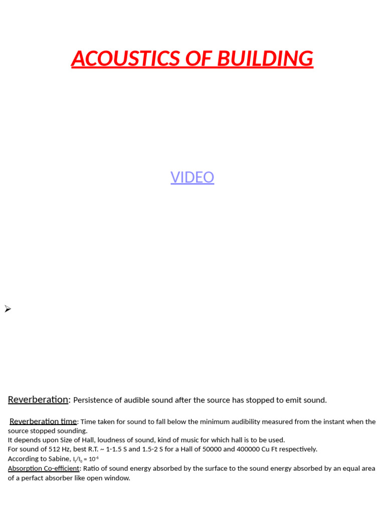 Acoustics of Building | PDF | Physical Quantities | Mechanics