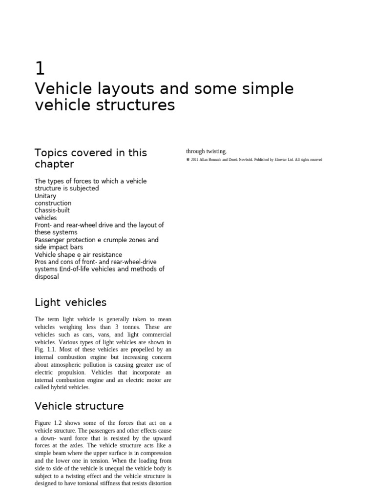 Vehicle Layouts and Structures Explained | PDF | Four Wheel Drive | Axle