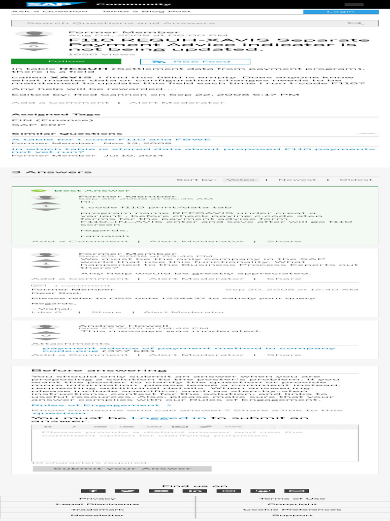 F110 REGUH-XAVIS Separate Payment Advice Indicato | PDF | Computing