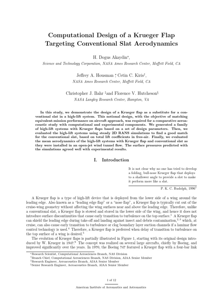 Designing Krueger Flaps for High Lift | PDF | Flap (Aeronautics ...
