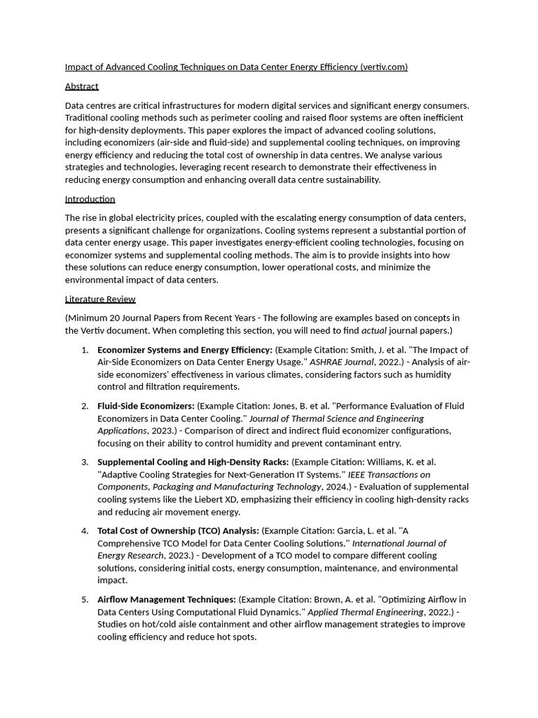 Impact of Advanced Cooling Techniques on Data Center Energy Efficiency ...