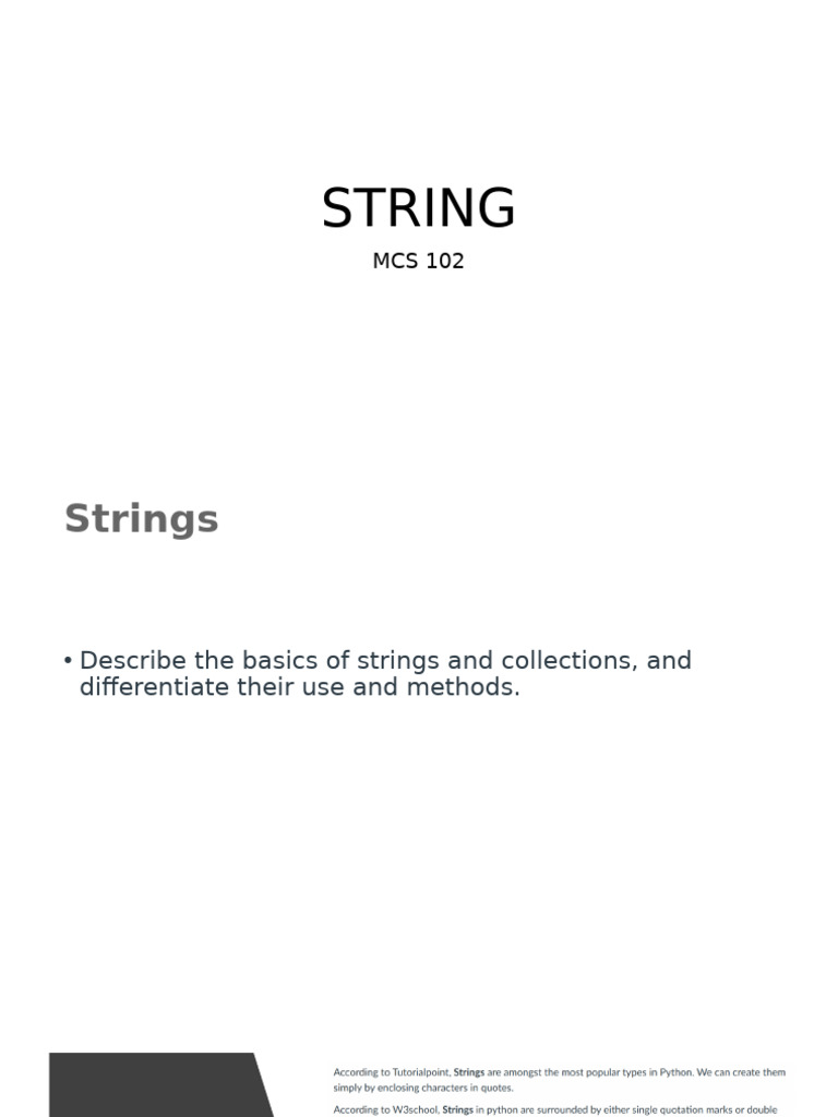 Basics of Strings and Collections | PDF