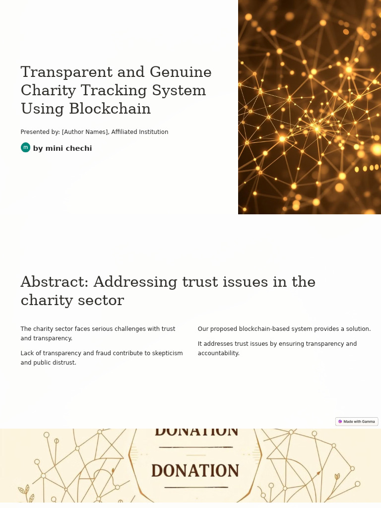 Transparent and Genuine Charity Tracking System Using Blockchain | PDF