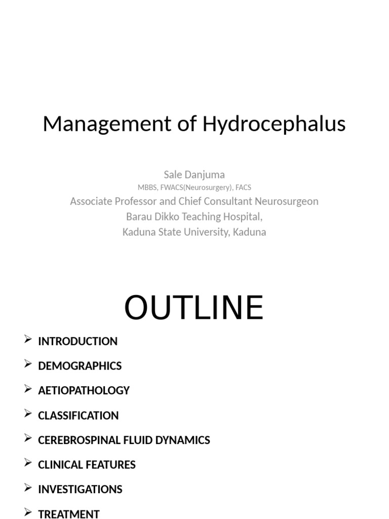 Hydrocephalus Management Overview | PDF | Cerebrospinal Fluid ...