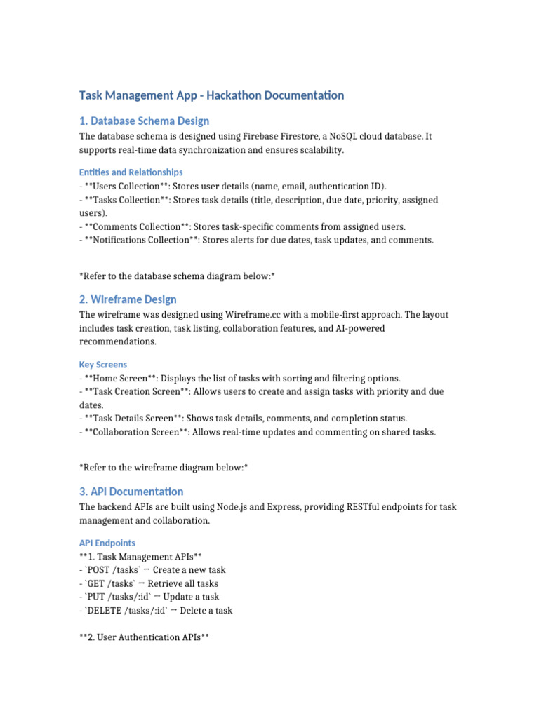 Task Management App Documentation | PDF | Databases | Load Balancing ...