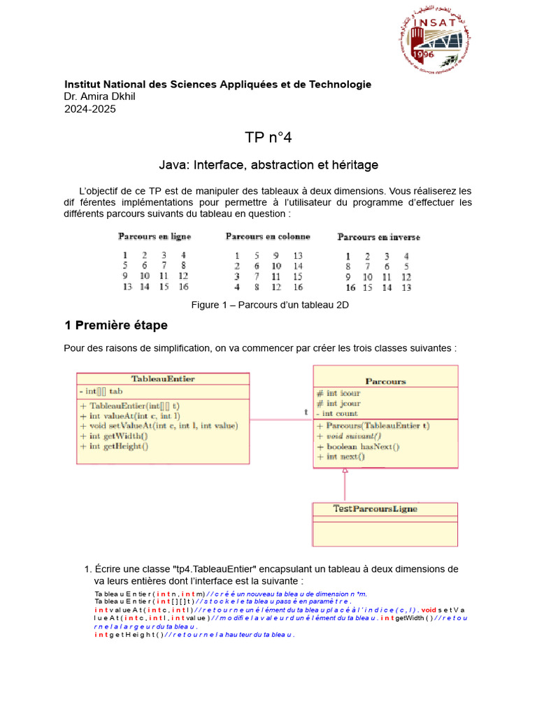 TP Java : Parcours de Tableaux 2D | PDF | Ingénierie des systèmes ...
