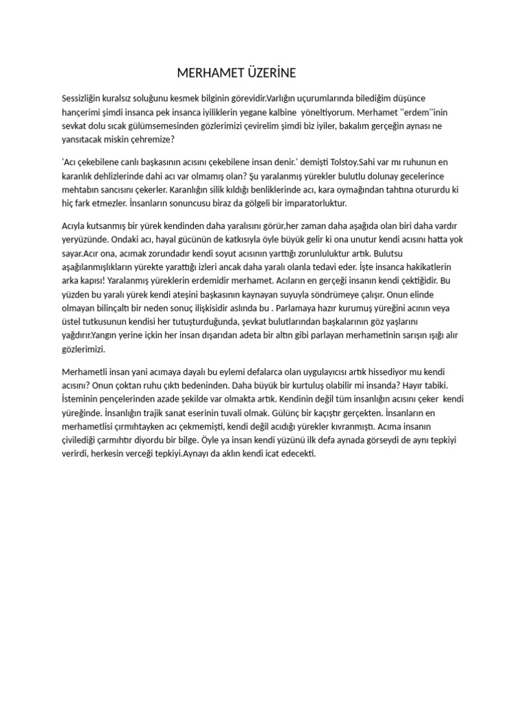 Merhamet Üzerine | PDF