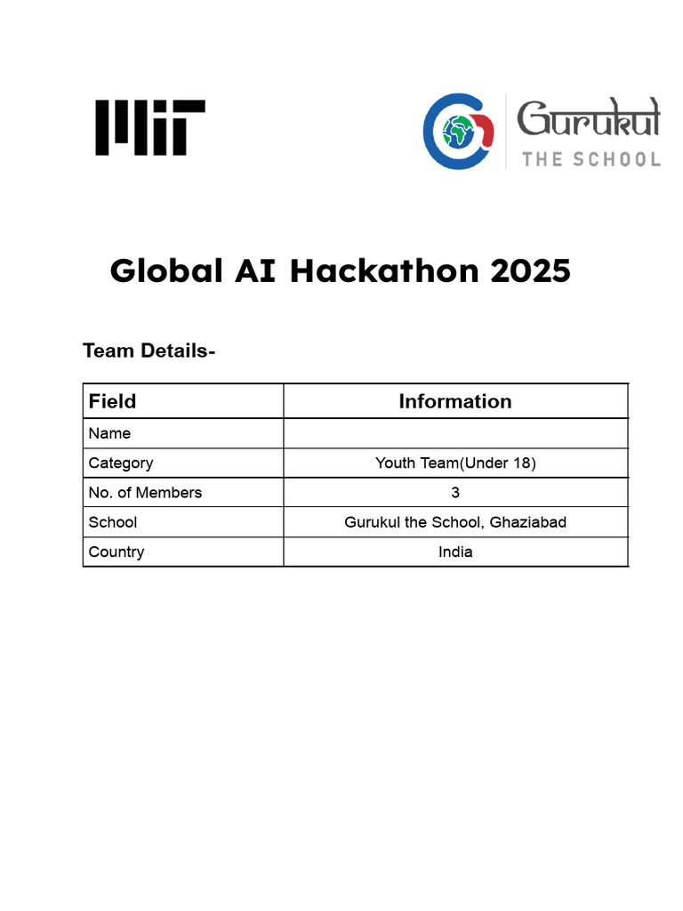 Global AI Hackathon 2025 - Team | PDF | Computing