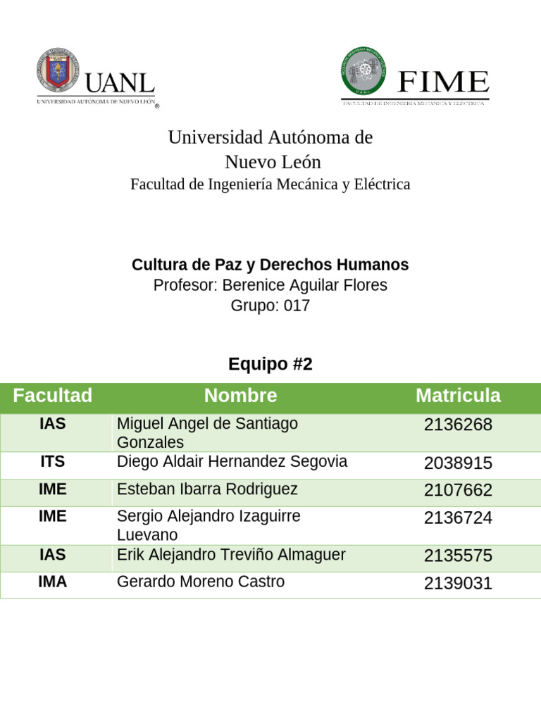 Cultura de Paz y Derechos Humanos | PDF