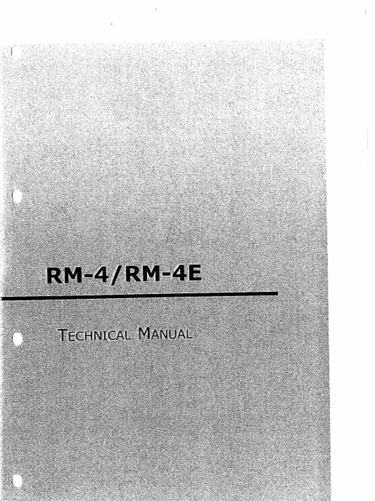 Technical Manual - RM-4 RM-4E | PDF