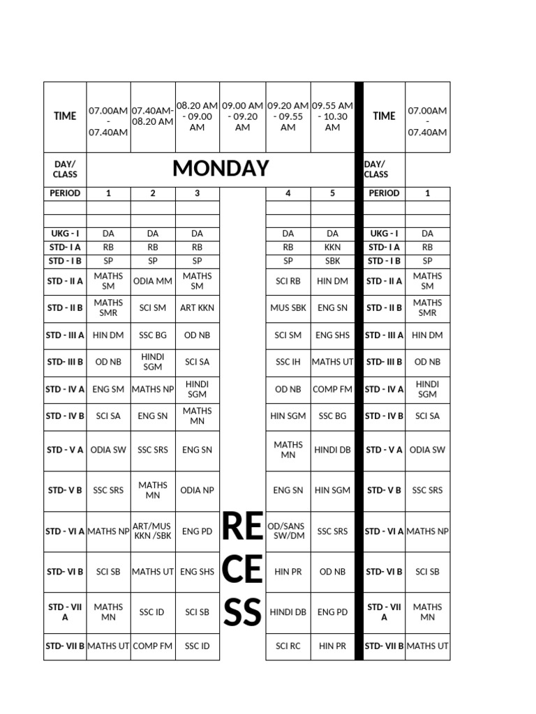 2025 26 Class Timetable Overview Pdf