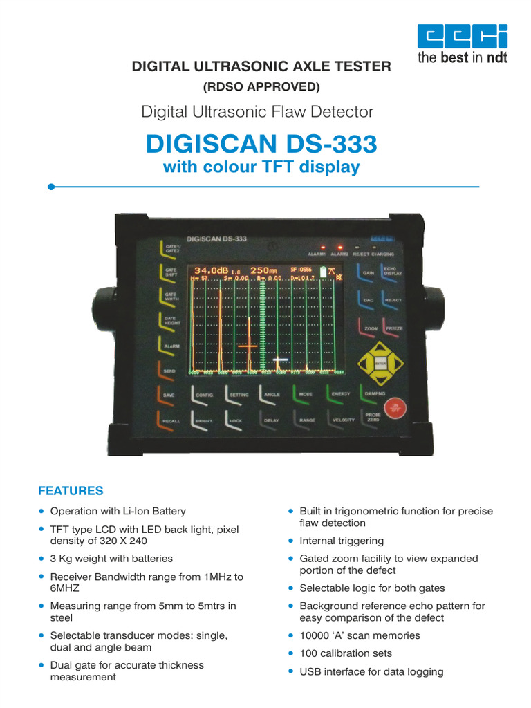 DIGISCAN DS-333 Ultrasonic Tester | PDF | Usb | Computer Monitor