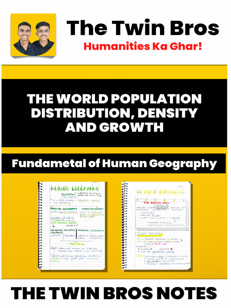 The World Population Distribution, Density and Growth Notes by The Twin ...