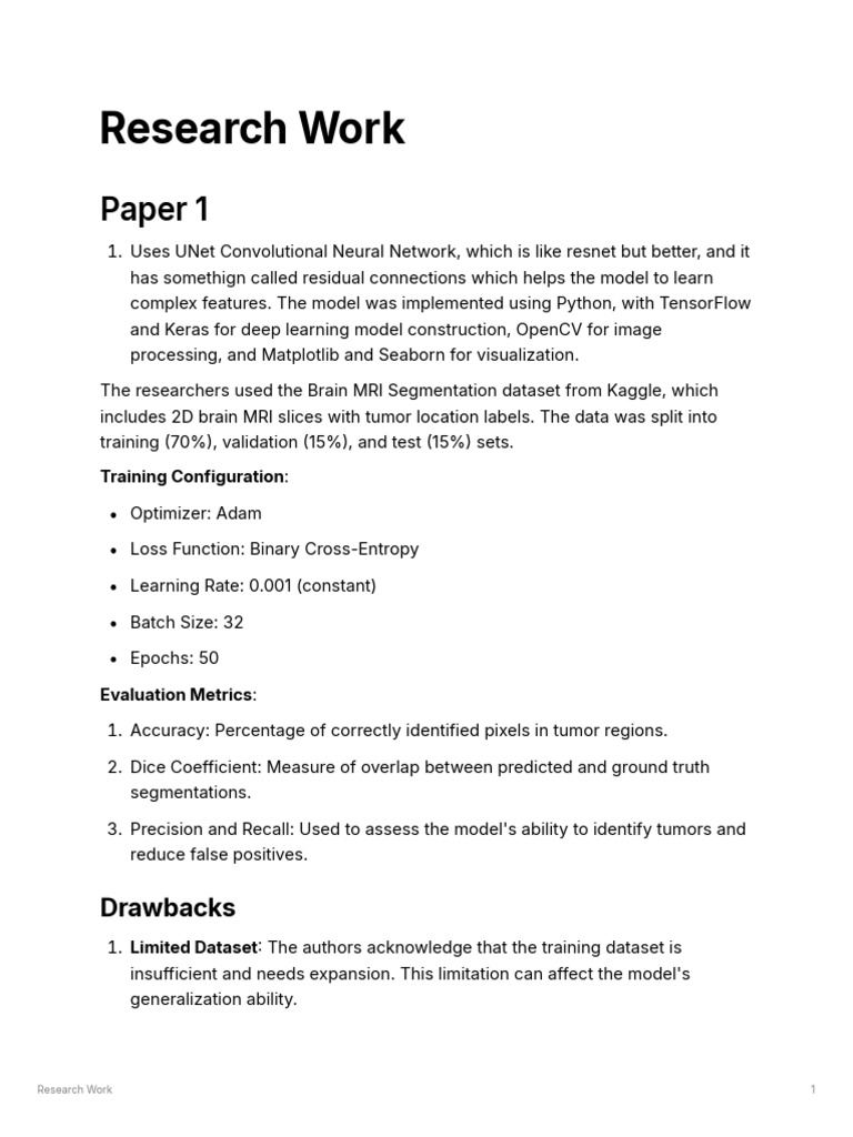 More Brief Research Work | PDF | Image Segmentation | Deep Learning