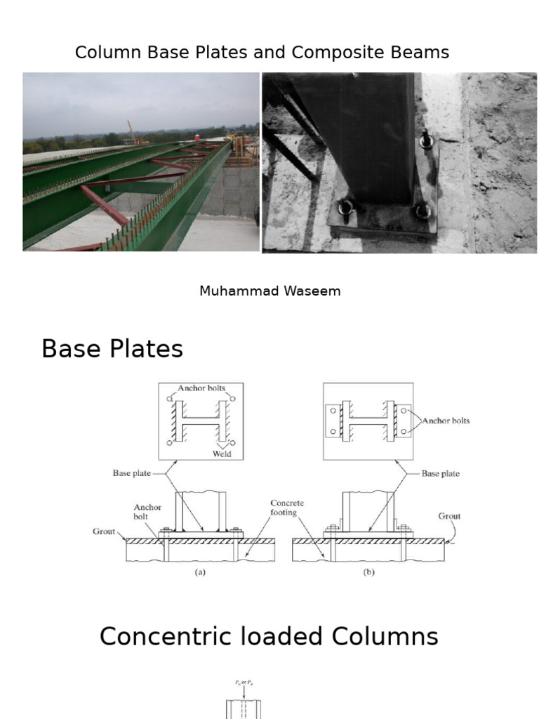 Base Plates and Composite Beams Guide | PDF