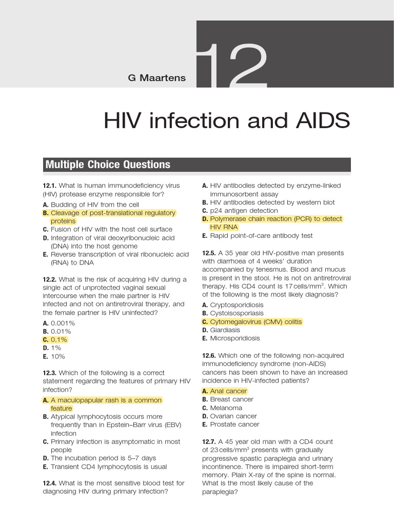 HIV Diagnosis and Complications Overview | PDF | Hiv | Diagnosis Of Hiv ...