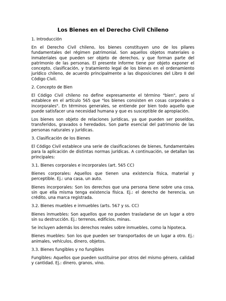Clasificación de Bienes en Derecho Civil | PDF | Bienes | Bienes (Ley)