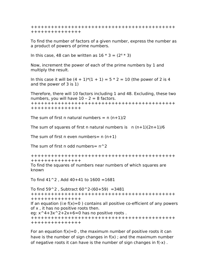 Maths Shortcuts | PDF