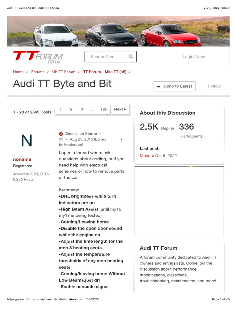 Audi TT Byte and Bit Coding Guide | PDF | Motor Vehicle | Land Vehicles