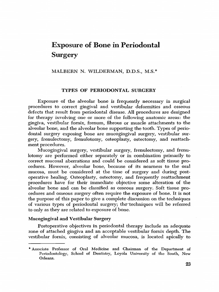 Exposure of Bone in Periodontal Surgery | PDF | Dentistry | Dentistry ...