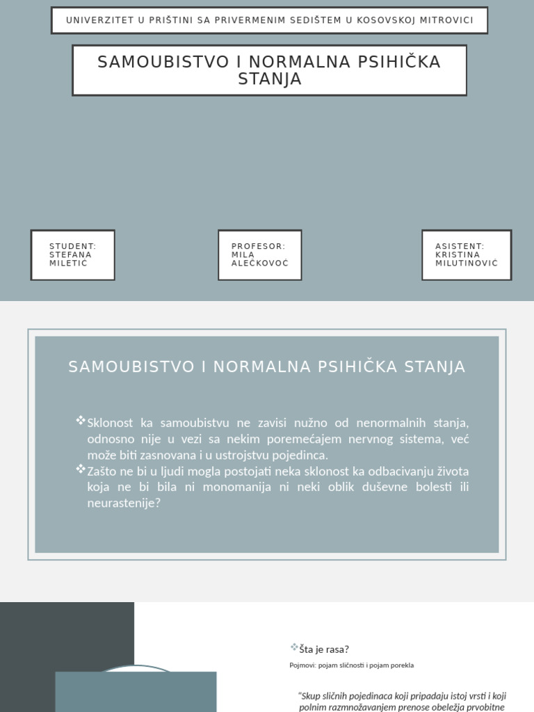 Samoubistvo I Normalna Psihička Stanja | PDF