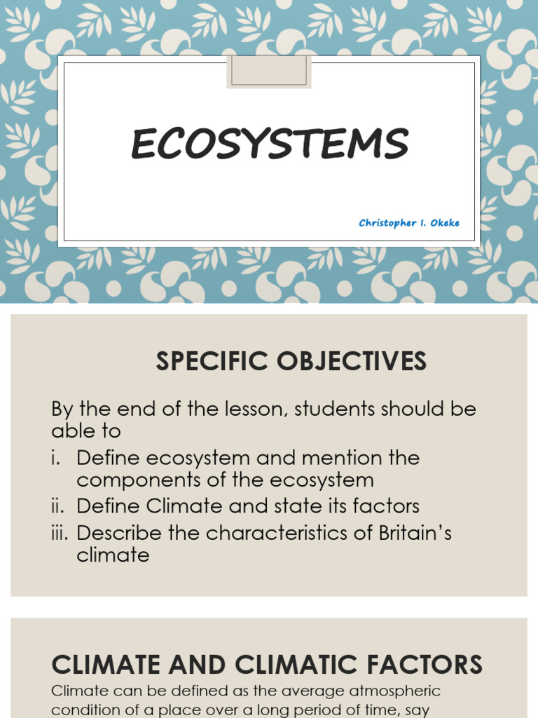 Understanding Ecosystems and Climate Factors | PDF