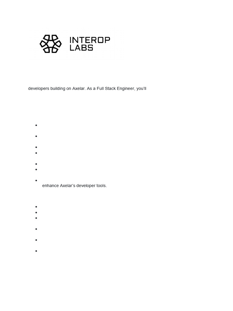 Full Stack Engineer Role at Axelar | PDF | Information Technology ...